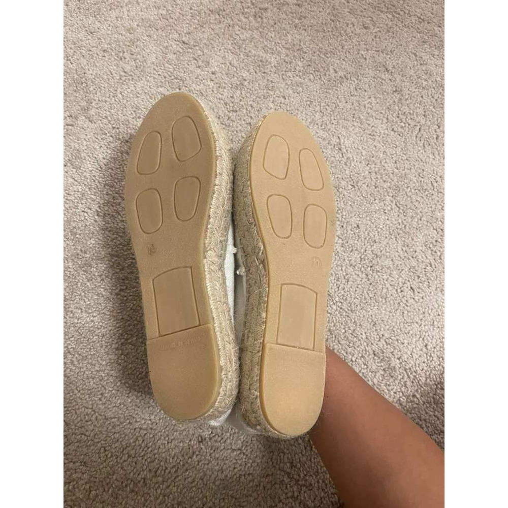 Patricia Green Womens Espadrille Flats Cream Beige Frayed Canvas Slip On Size 10 - Picture 3 of 9